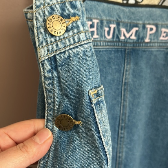 Disney Jean Dress ThumperBambi Overall Dress Vintage DenimJumperDress 90s Size L - Picture 5 of 12